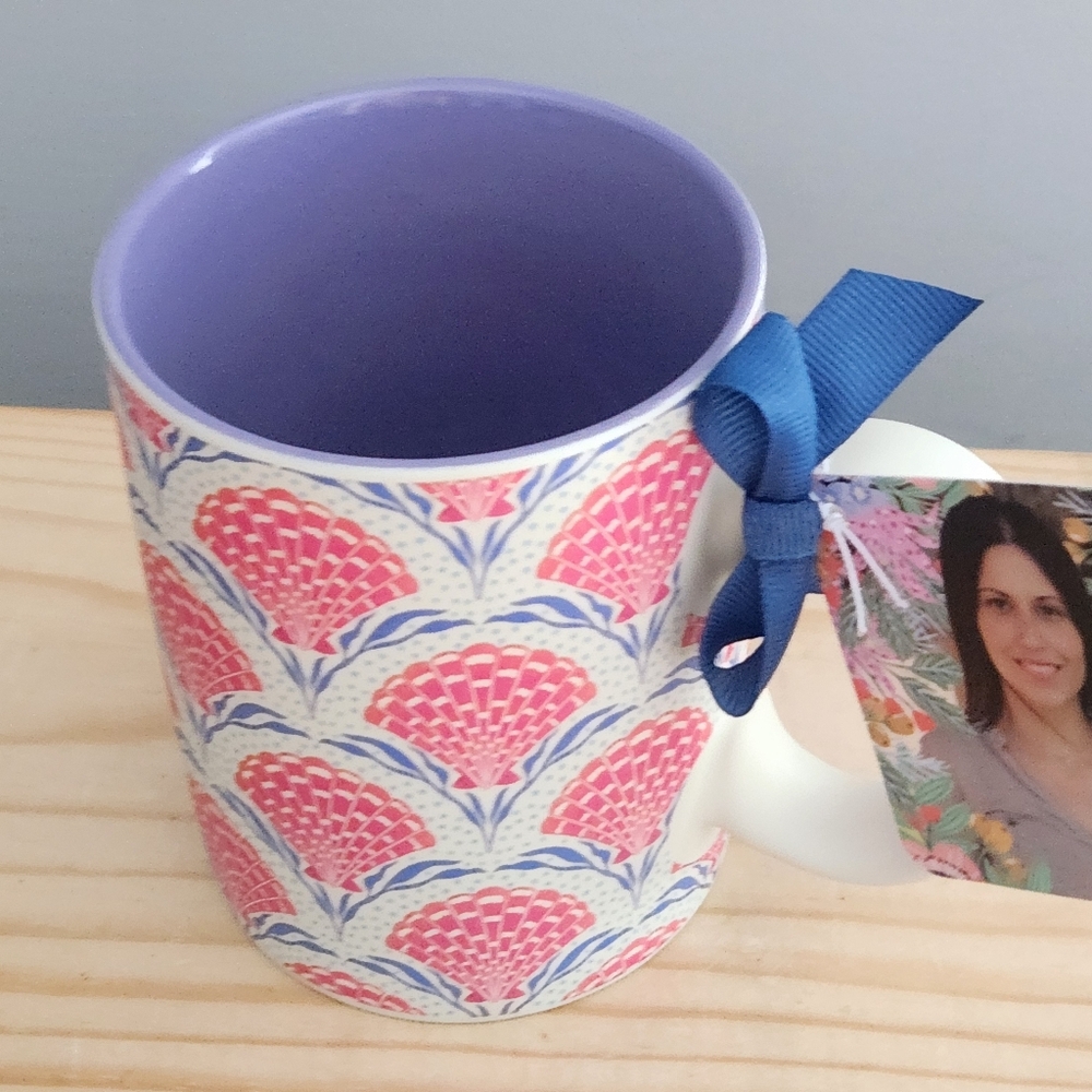Pink Seashell Beachy Pattern Vibrant Mug NWT - Picture 8 of 13
